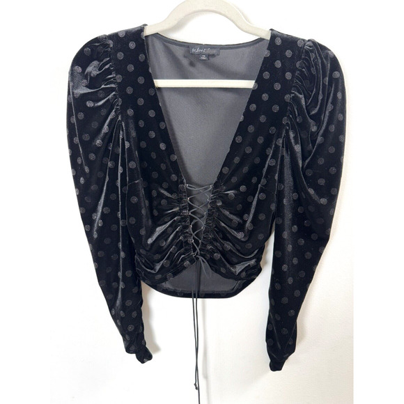 For Love And Lemons Tops - For Love & Lemons Lace Up Velvet Top Whimsygoth Renaissance Coquette Sexy XS